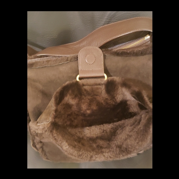UGG Australia Brown Suede & Leather Shoulder Bag - Picture 5 of 12